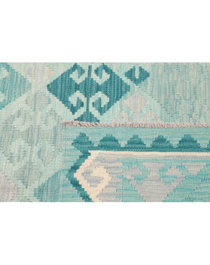 Tappeto Kilim Afghanistan bianco blu 102x155