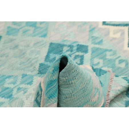 Tappeto Kilim Afghanistan bianco blu 102x155