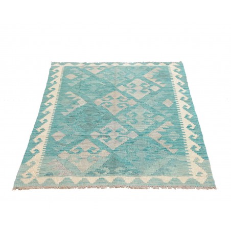 Tappeto Kilim Afghanistan bianco verde 95x142