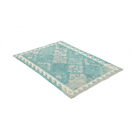 Tappeto Kilim Afghanistan bianco verde 95x142