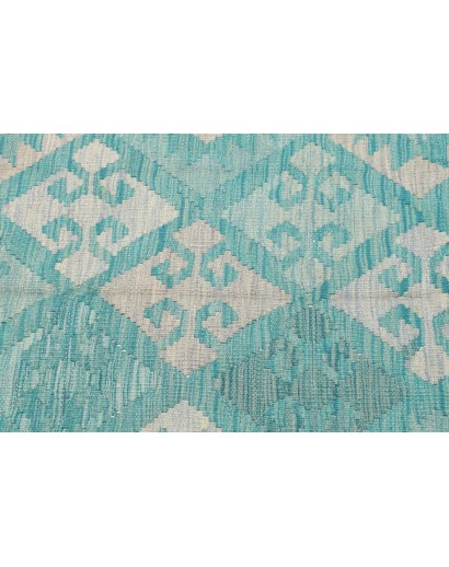 Tappeto Kilim Afghanistan bianco verde 95x142