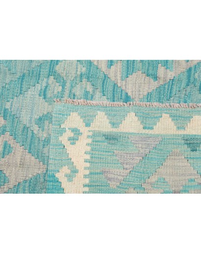 Tappeto Kilim Afghanistan bianco verde 95x142