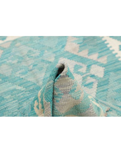 Tappeto Kilim Afghanistan bianco verde 95x142