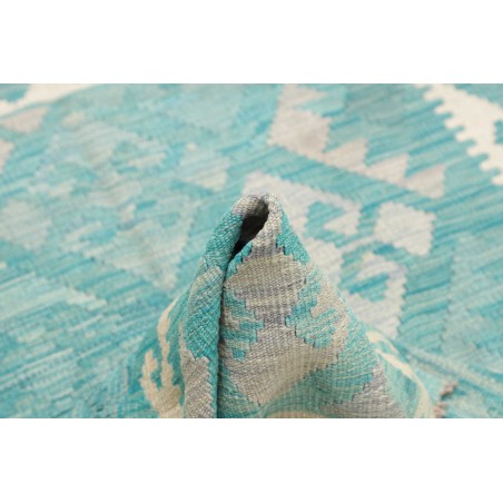 Tappeto Kilim Afghanistan bianco verde 95x142