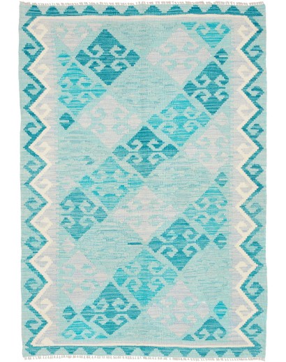 Tappeto Kilim Afghanistan beige blu 105x149