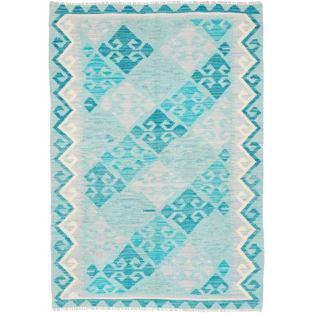 Tappeto Kilim Afghanistan beige blu 105x149