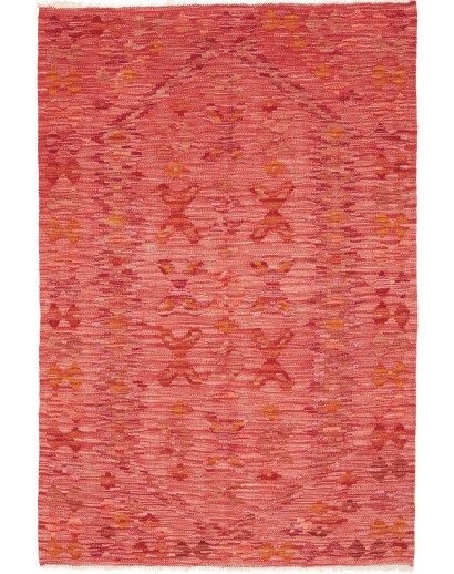 Tappeto Kilim Afghanistan rosso arancione 98x150