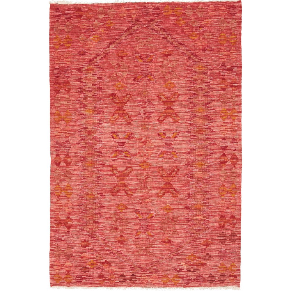 Tappeto Kilim Afghanistan rosso arancione 98x150