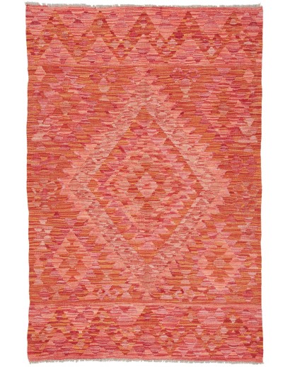Tappeto Kilim Afghanistan rosso arancione 99x152