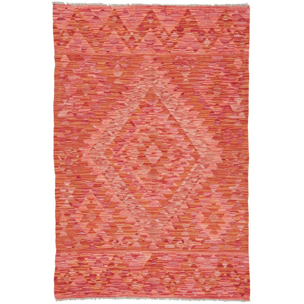 Tappeto Kilim Afghanistan rosso arancione 99x152