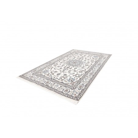 Tappeto Nain Kashmar Persia bianco grigio 187x291