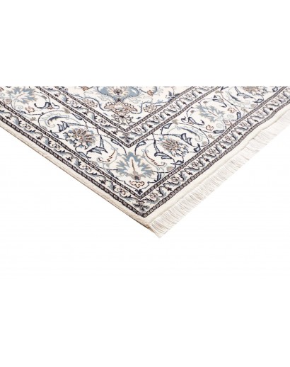 Tappeto Nain Kashmar Persia bianco grigio 187x291
