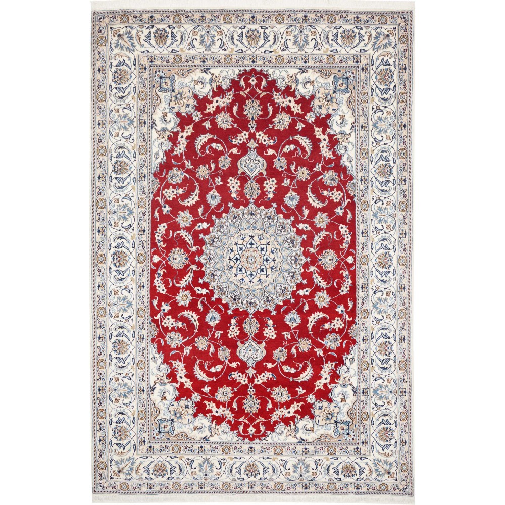 Tappeto Nain Kashmar Persia bianco grigio 200x300