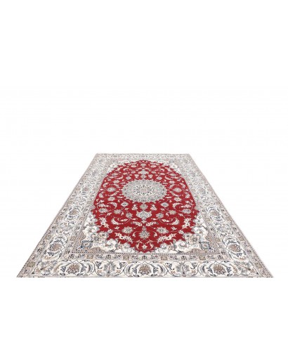 Tappeto Nain Kashmar Persia bianco grigio 200x300