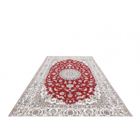 Tappeto Nain Kashmar Persia bianco grigio 200x300