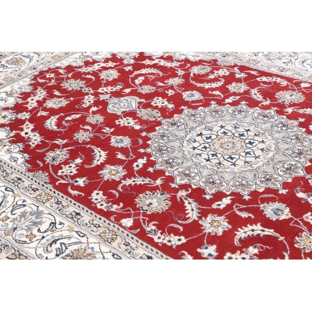 Tappeto Nain Kashmar Persia bianco grigio 200x300