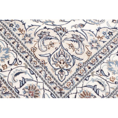 Tappeto Nain Kashmar Persia bianco grigio 200x307