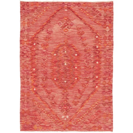 Tappeto Kilim Afghanistan rosso arancione 105x149