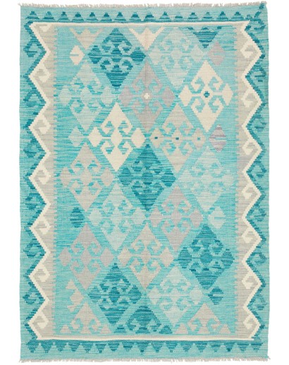 Tappeto Kilim Afghanistan azzurro beige 110x157