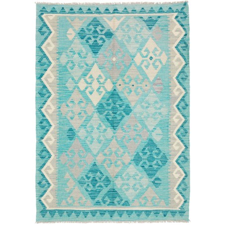 Tappeto Kilim Afghanistan azzurro beige 110x157