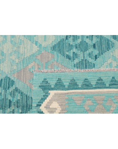 Tappeto Kilim Afghanistan azzurro beige 110x157