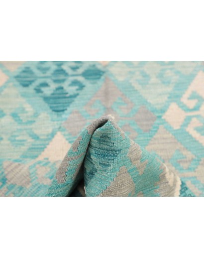 Tappeto Kilim Afghanistan azzurro beige 110x157