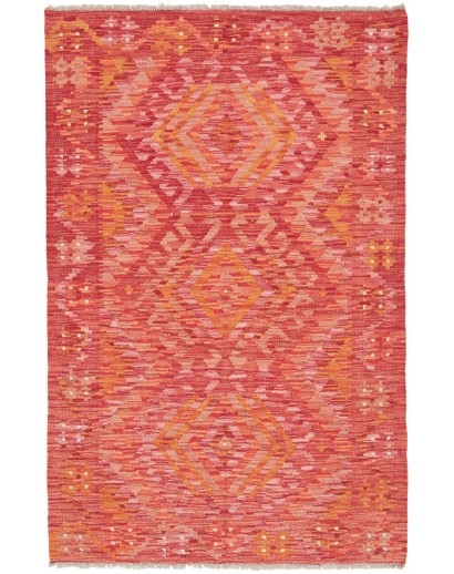 Tappeto Kilim Afghanistan rosso arancione 98x153