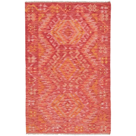 Tappeto Kilim Afghanistan rosso arancione 98x153