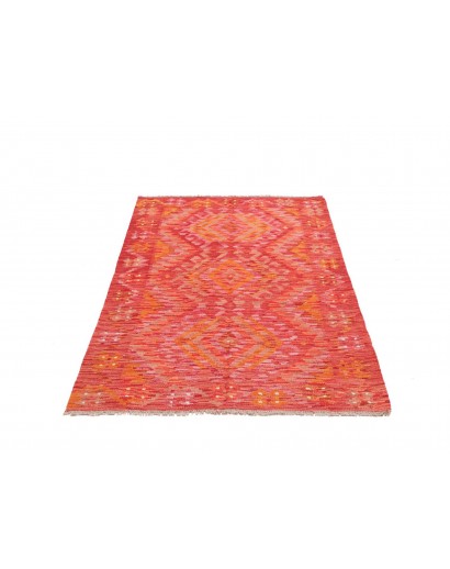 Tappeto Kilim Afghanistan rosso arancione 98x153