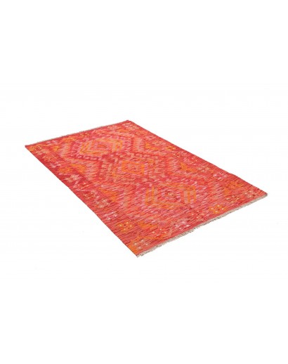 Tappeto Kilim Afghanistan rosso arancione 98x153