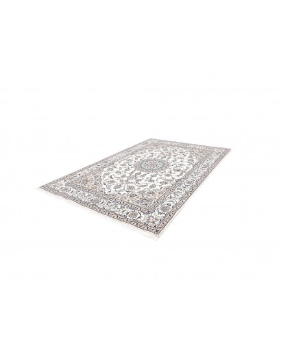 Tappeto Nain Kashmar Persia bianco grigio 195x296