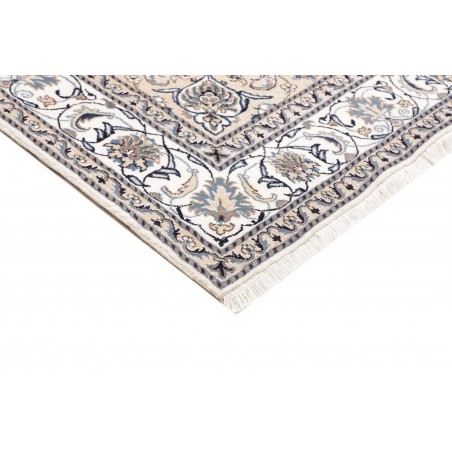 Tappeto Nain Kashmar Persia bianco grigio 195x296