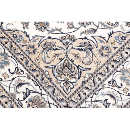 Tappeto Nain Kashmar Persia bianco grigio 195x296
