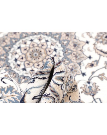 Tappeto Nain Kashmar Persia bianco grigio 195x296
