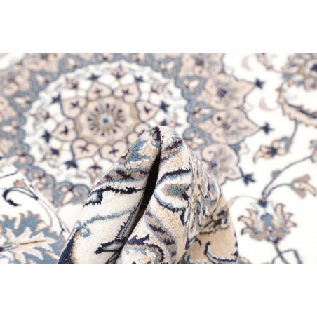 Tappeto Nain Kashmar Persia bianco grigio 195x296