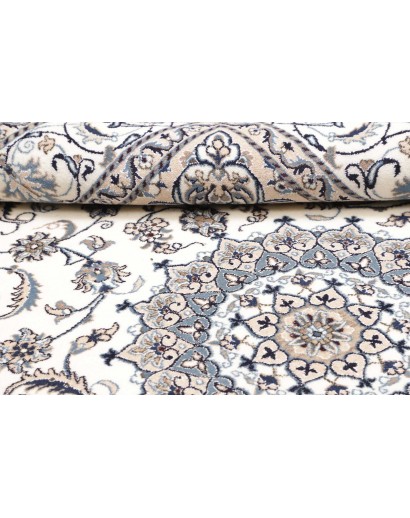 Tappeto Nain Kashmar Persia bianco grigio 195x296