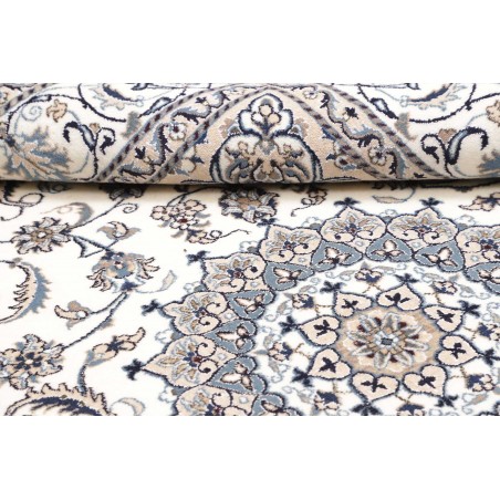 Tappeto Nain Kashmar Persia bianco grigio 195x296
