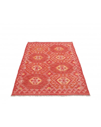 Tappeto Kilim Afghanistan rosso giallo 103x157