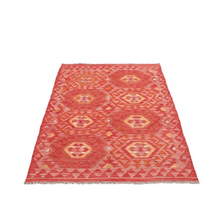 Tappeto Kilim Afghanistan rosso giallo 103x157