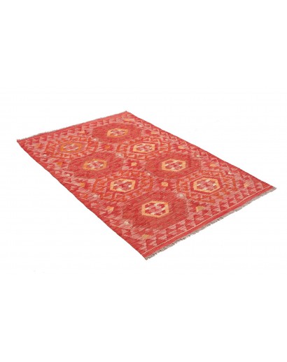 Tappeto Kilim Afghanistan rosso giallo 103x157