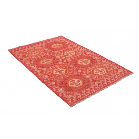 Tappeto Kilim Afghanistan rosso giallo 103x157