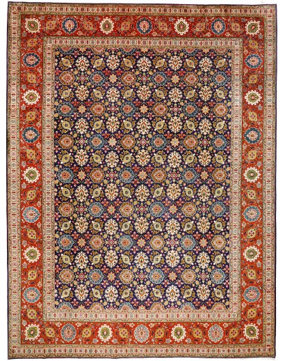 Tappeto Tabriz Persia marrone 300x395