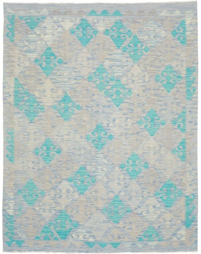 Tappeto Kilim Afghanistan beige azzurro 155x197