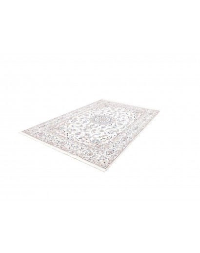 Tappeto Nain Kashmar Persia bianco grigio 203x310