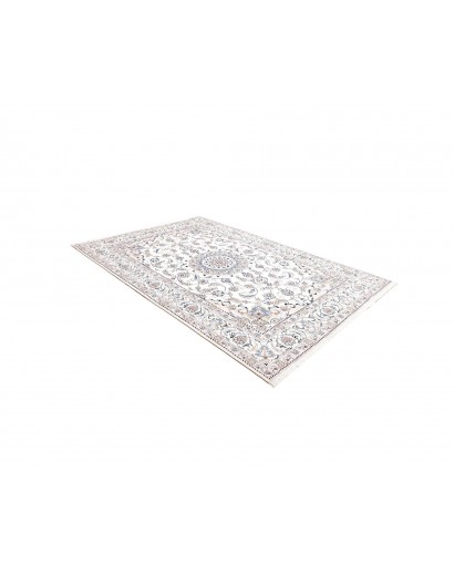 Tappeto Nain Kashmar Persia bianco grigio 203x310