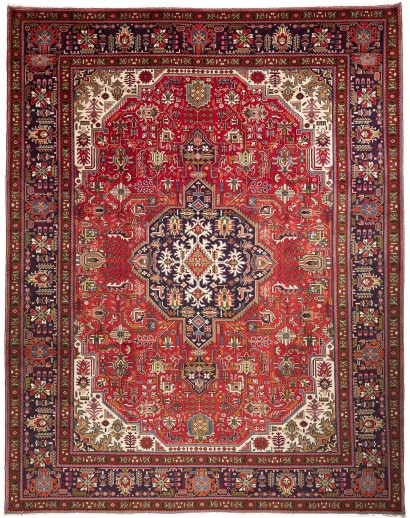 Tappeto Tabriz Persia marrone giallo 304x399