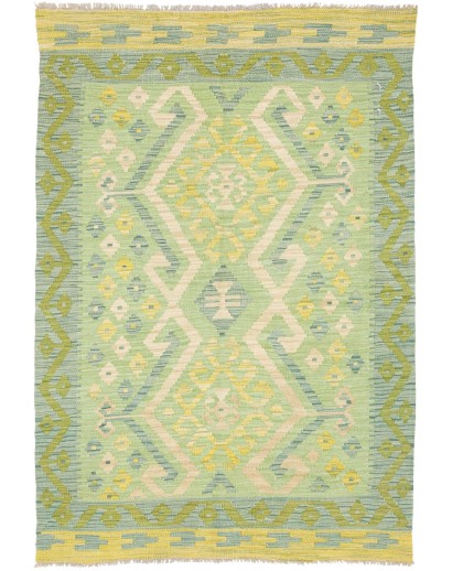 Tappeto Kilim Afghanistan marrone verde 103x149