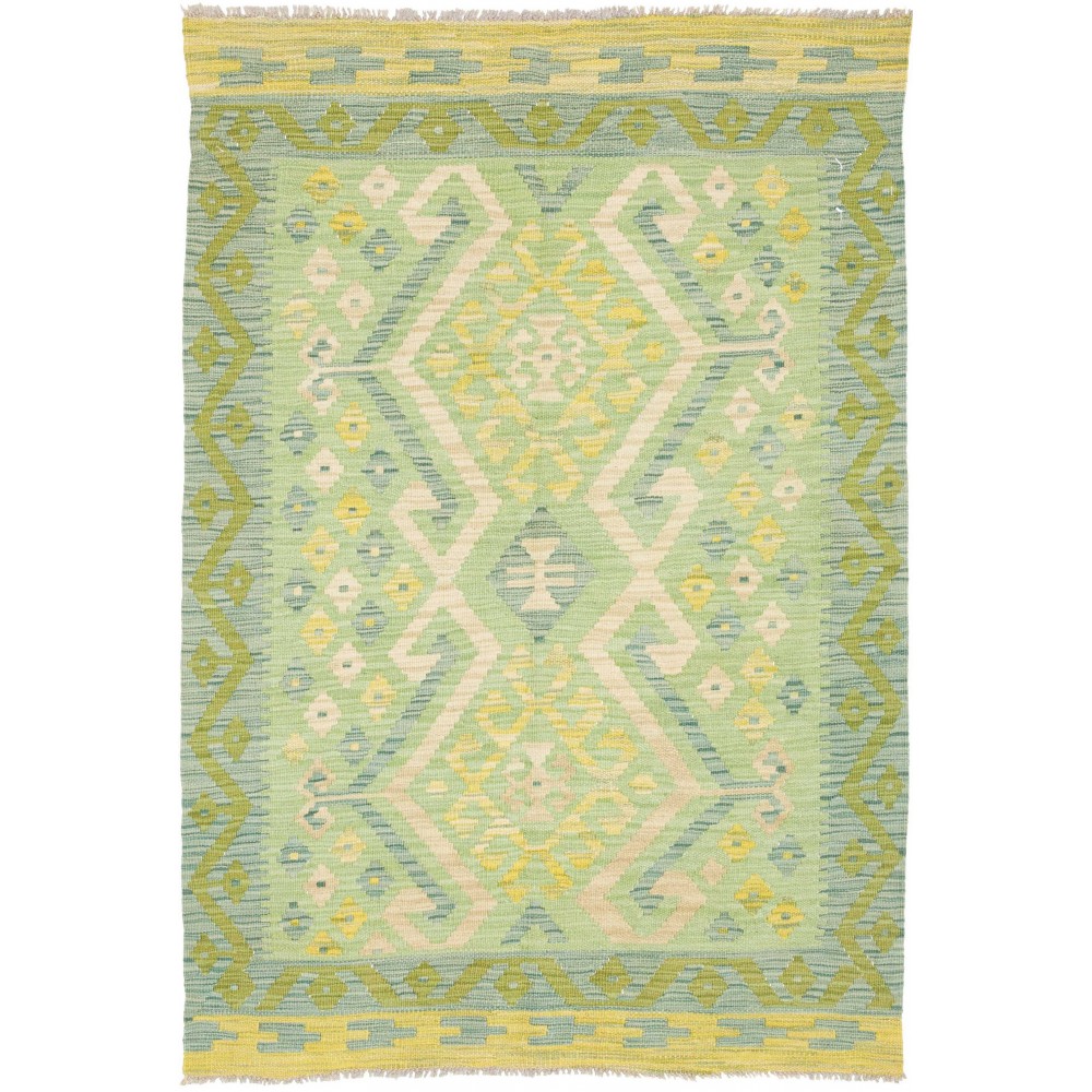 Tappeto Kilim Afghanistan marrone verde 103x149