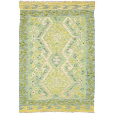 Tappeto Kilim Afghanistan marrone verde 103x149