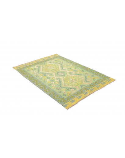 Tappeto Kilim Afghanistan marrone verde 103x149
